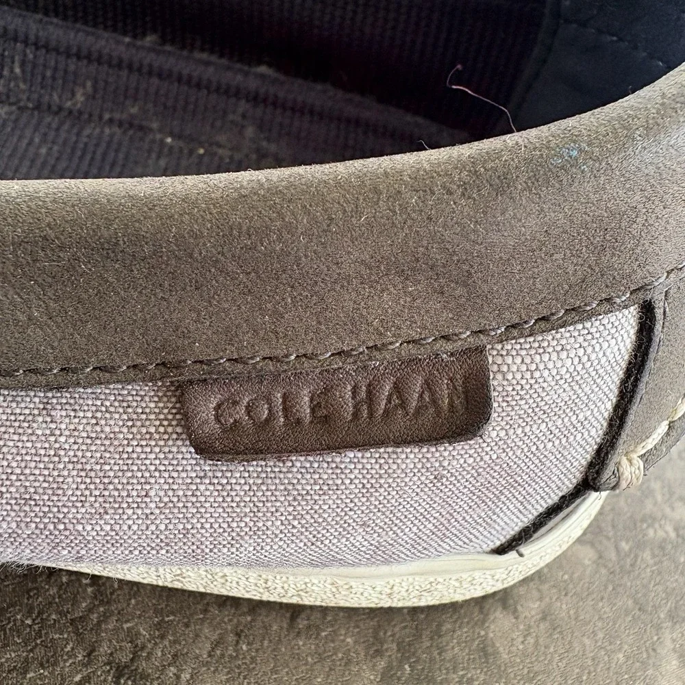 Cole Haan GRAND.OS Nantucket Loafers Men's 13 Slip On Gray Canvas